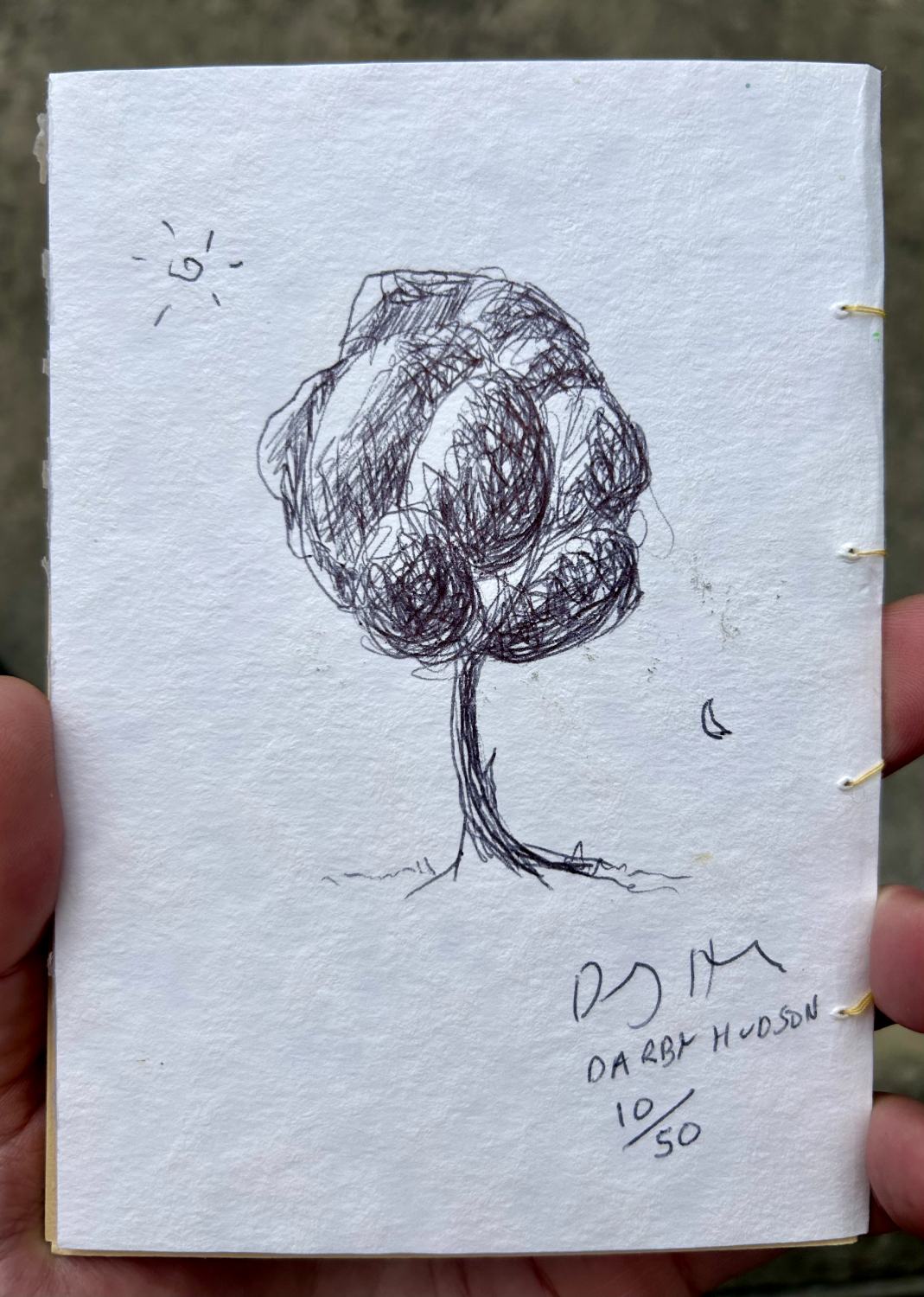 THIN AIR - handmade booklet: typed/watercolour/pen/stitched (limited edition of 50)