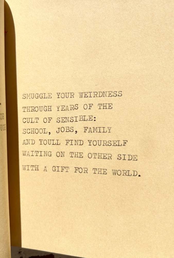 SMUGGLE YOUR WEIRDNESS - handmade booklet: typed/stitched/drawn (limited edition of 50)
